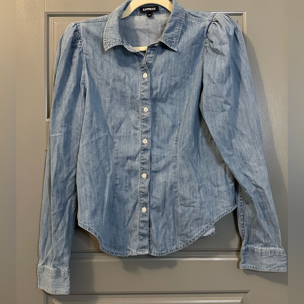 Express Light Blue Button-Down Shirt